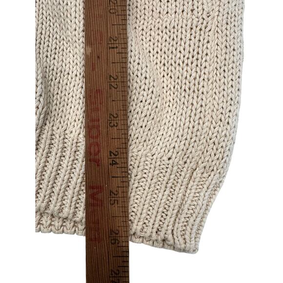 Chaus Vintage Ivory Cream Cardigan Sweater with Embroidered Floral Collar-Small - Picture 10 of 10